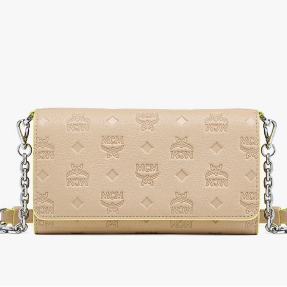NWT MCM Aren Crossbody Wallet in Monogram Leather